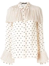 MOTHER OF PEARL POLKA DOT BLOUSE