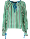 ANNA OCTOBER TIED STRIPED BLOUSE