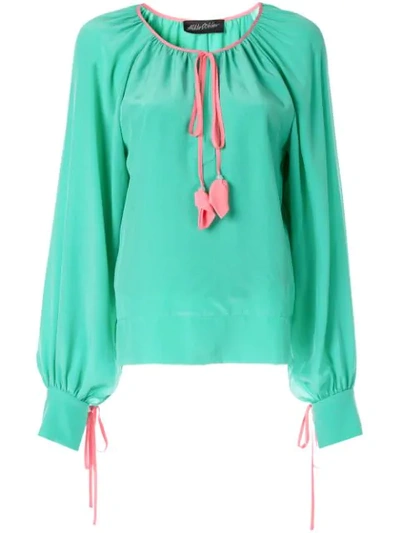 Anna October Tassel Detailed Blouse In Green