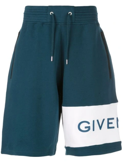 Givenchy Logo Embroidered Track Shorts - 蓝色 In Blue