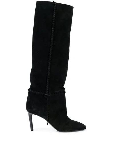 Saint Laurent Heeled Knee Length Boots - 黑色 In Black