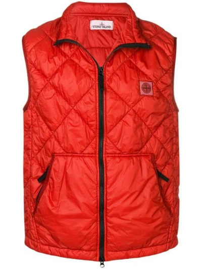 Stone Island Quilted Padded Gilet - 橘色 In Orange