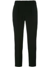 Brunello Cucinelli High-rise Straight Cropped Stretch-cotton Trousers In Black