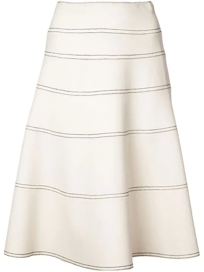 Proenza Schouler Topstitch Mid Skirt In White