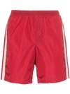 GUCCI MONOGRAM STRIPE SWIM SHORTS