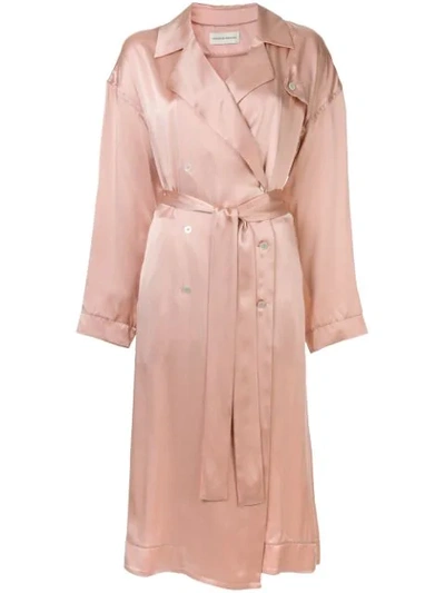 Mansur Gavriel Charmeuse Flowy Trench In Pink