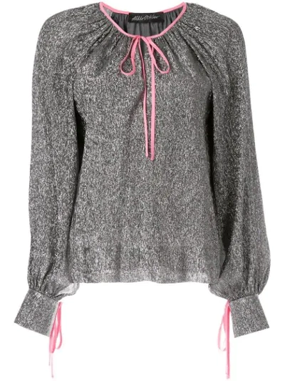 Anna October Ribbon Tied Blouse - 灰色 In Grey