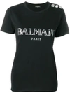 BALMAIN BALMAIN CONTRAST LOGO PRINT T-SHIRT - 黑色