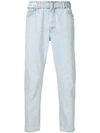 OFF-WHITE BELTED STRAIGHT LEG JEANS