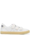 BURBERRY BURBERRY TOUCH STRAP SNEAKERS - WHITE