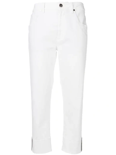 Brunello Cucinelli Cropped Jeans In White