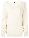 Ben Taverniti Unravel Project Off-white Waffle Hybrid Sweater In Neutrals