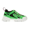 Gucci Green And Black Flashtrek Leather And Mesh Sneakers