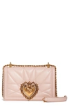 Dolce & Gabbana Medium Devotion Leather Shoulder Bag In Cipria