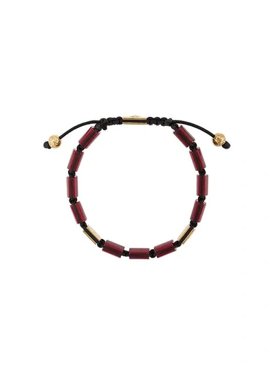 Nialaya Jewelry Cz Flat Bead Bracelet In Red