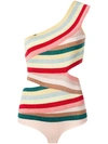 ELISABETTA FRANCHI MULTICOLOURED ONE SHOULDER VEST