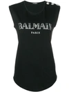 Balmain Embellished Buttons Top In Black