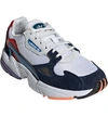 Adidas Originals White Falcon Grunge Suede Sneakers In Crystal White/ Collegiate Navy