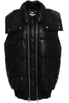 STELLA MCCARTNEY WOMAN QUILTED FAUX LEATHER HOODED waistcoat BLACK,GB 76461509354463