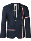Thom Browne Men's Unconstructed Allover Stripe Sportcoat In Blue