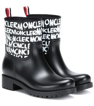 Moncler Ginette Stivale Logo Rain Boots In Black