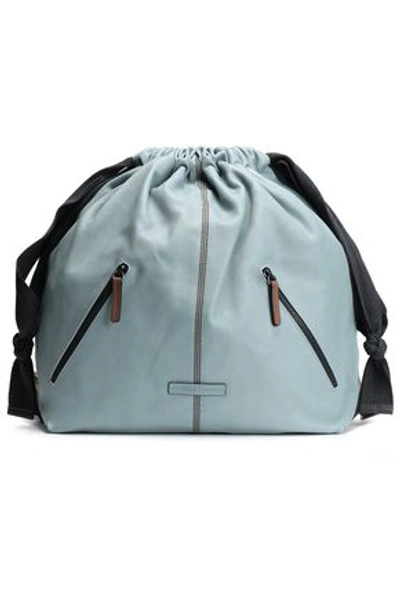 Brunello Cucinelli Bead-embellished Textured-leather Backpack In Sky Blue