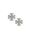 Tory Burch Miller Pave Stud Earring In Rose Gold Crystal