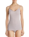 Hanro Seamless V-neck Cotton Camisole In Pastel Grey 1321