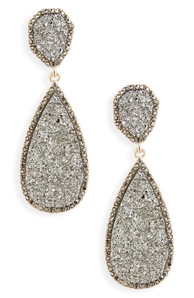 Baublebar Moonlight Druzy Drop Earrings In Gray