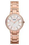 FOSSIL 'VIRGINIA' CRYSTAL ACCENT BRACELET WATCH, 30MM,ES3284