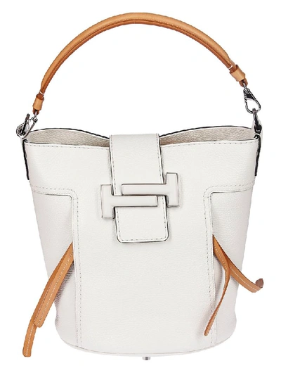 Tod's Double T White Leather Bucket Bag