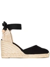 Castaã±er Suede Platform Espadrilles In Black