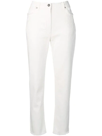 Etro Embroidered Cropped Jeans - 白色 In White