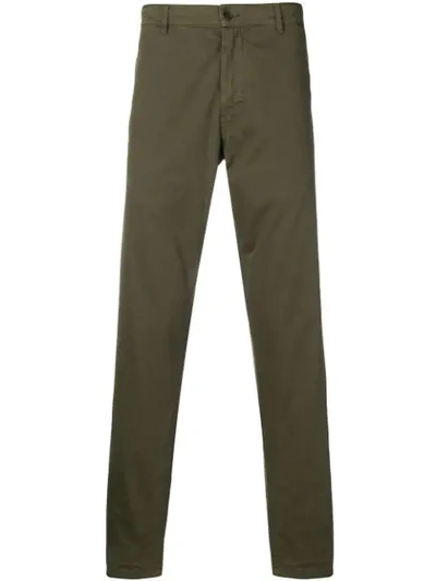 Aspesi Straight Leg Chino Trousers In Green