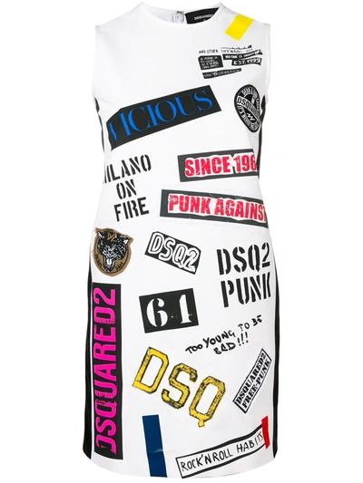 Dsquared2 Patch Dress In Multicolor