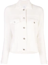 Barrie Ribbed Buttoned Jacket In White
