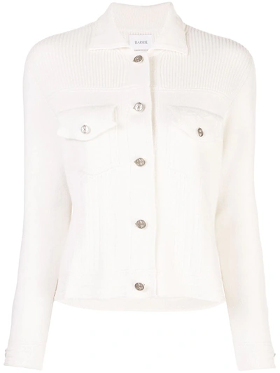 Barrie Ribbed Buttoned Jacket In White