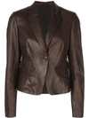 BRUNELLO CUCINELLI BRUNELLO CUCINELLI LEATHER BLAZER - 棕色