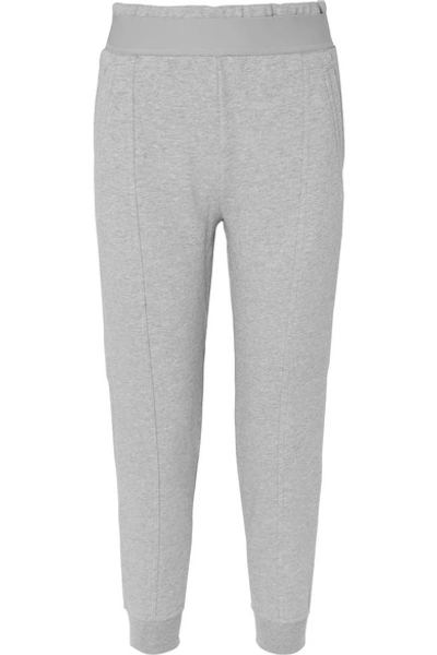 Adidas By Stella Mccartney Essentials French Cotton-blend Terry Track Pants In Gray