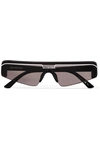 Balenciaga Ski Rectangular-frame Sunglasses In Black