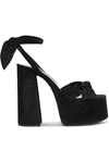 SAINT LAURENT PAIGE SUEDE PLATFORM SANDALS