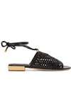 FERRAGAMO LAINO WOVEN LEATHER SANDALS