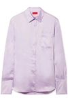COMMISSION BANKER EMBROIDERED SATIN-TWILL SHIRT