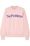 ARIES NO PROBLEMO FLOCKED COTTON-FLEECE SWEATSHIRT