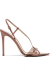 GIANVITO ROSSI 105 LEATHER AND PVC SANDALS