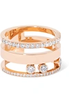 Messika Move Romane Large 18-karat Rose Gold Diamond Ring In Rose Gold