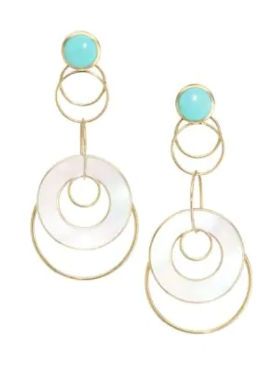 Ippolita Polished Rock Candy 18k Yellow Gold & Mother-of-pearl Slices And Links Earrings