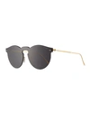 Illesteva Leonard Mask Mirrored Sunglasses, 55mm In Rose Gold Mirrored