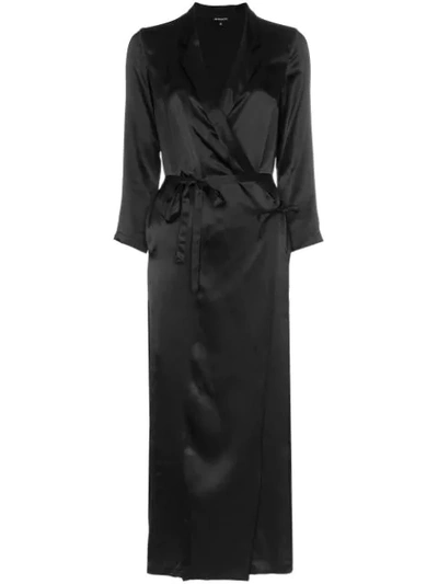 Ann Demeulemeester Silk Midi Wrap Dress - 黑色 In Black