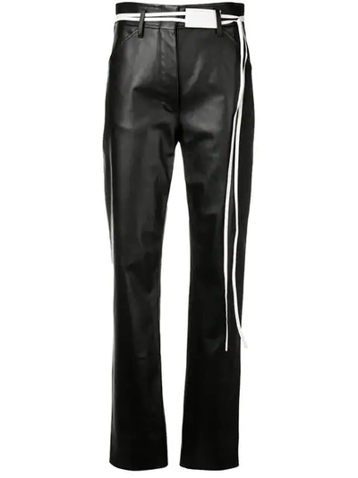 Victoria Beckham High-rise Straight Leather Pants In Black
